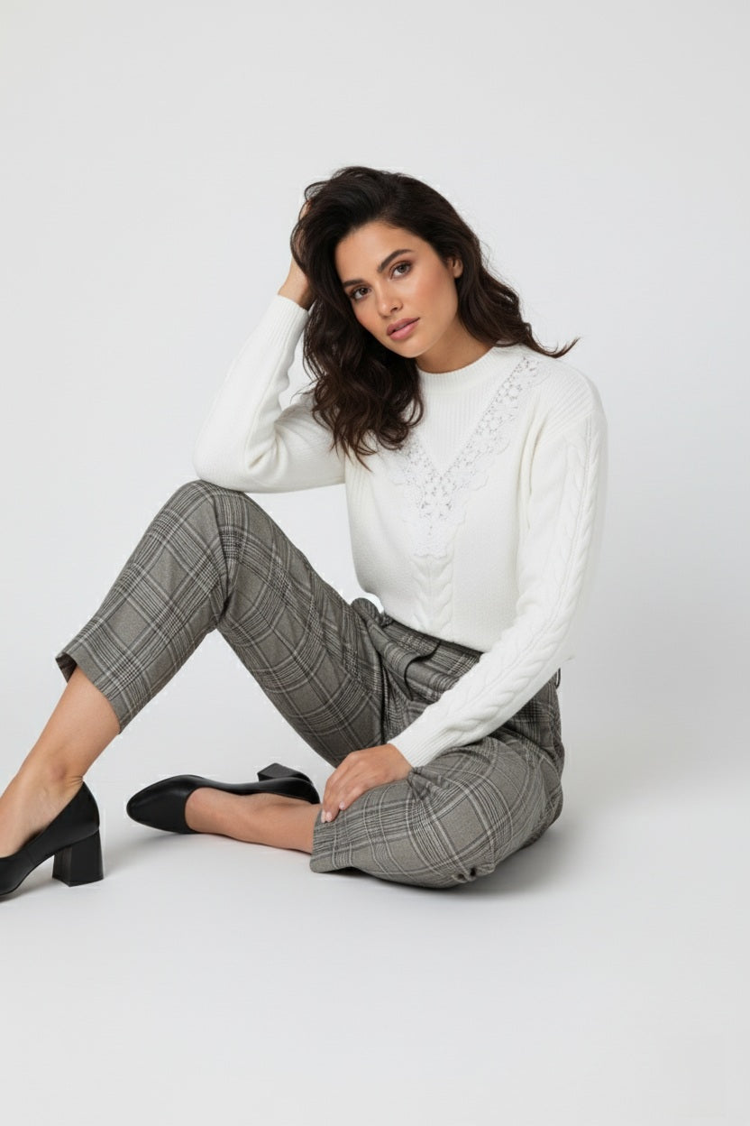 Avidlove Camicetta da donna a maniche lunghe in pizzo camicia casual
