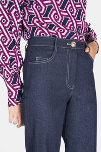 Pantalone denim palazzo