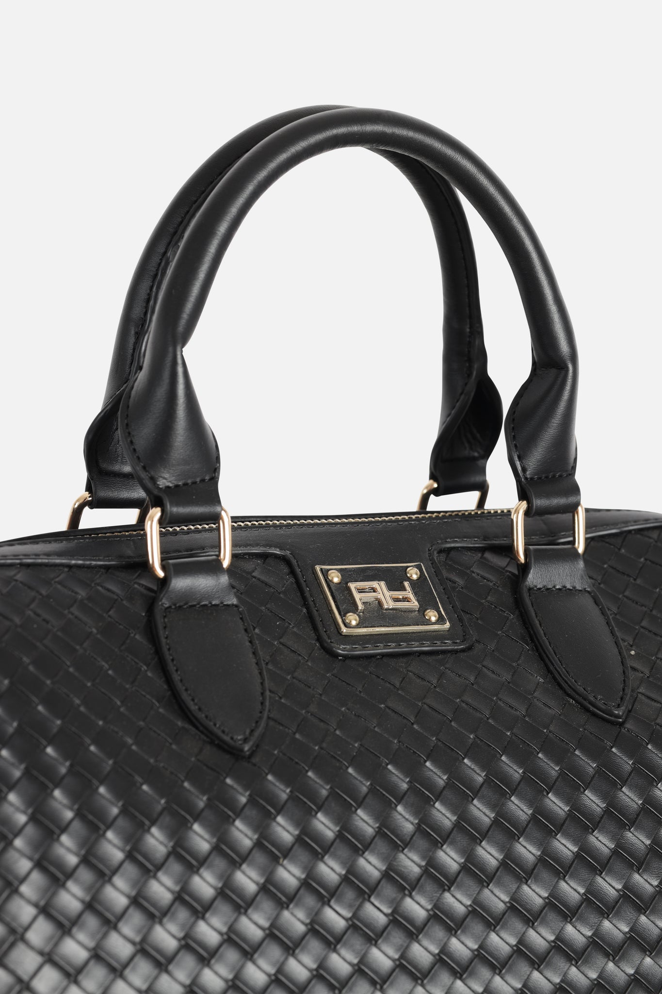 Borsa a mano canestrata