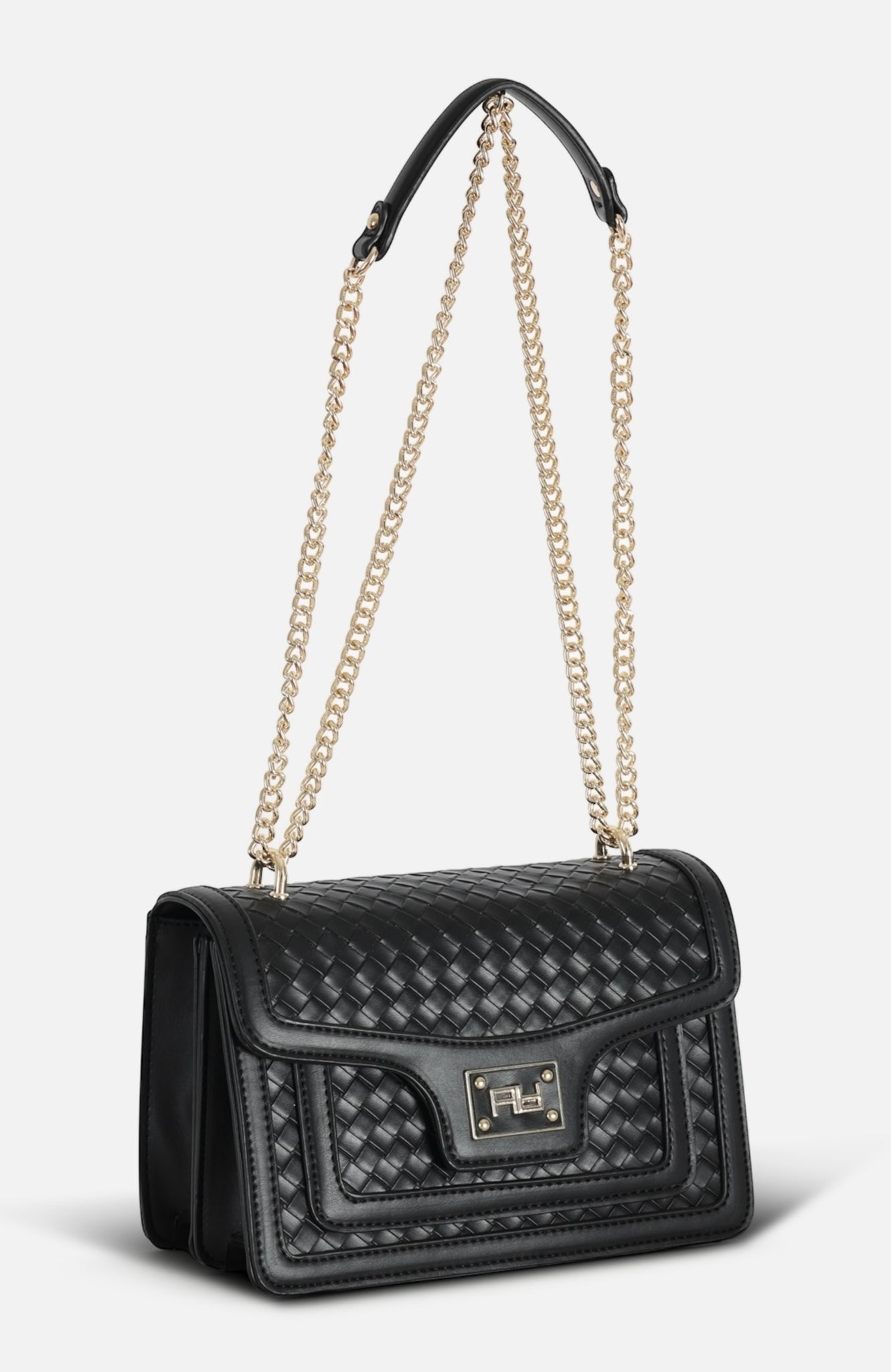 Borsa a tracolla canestrata