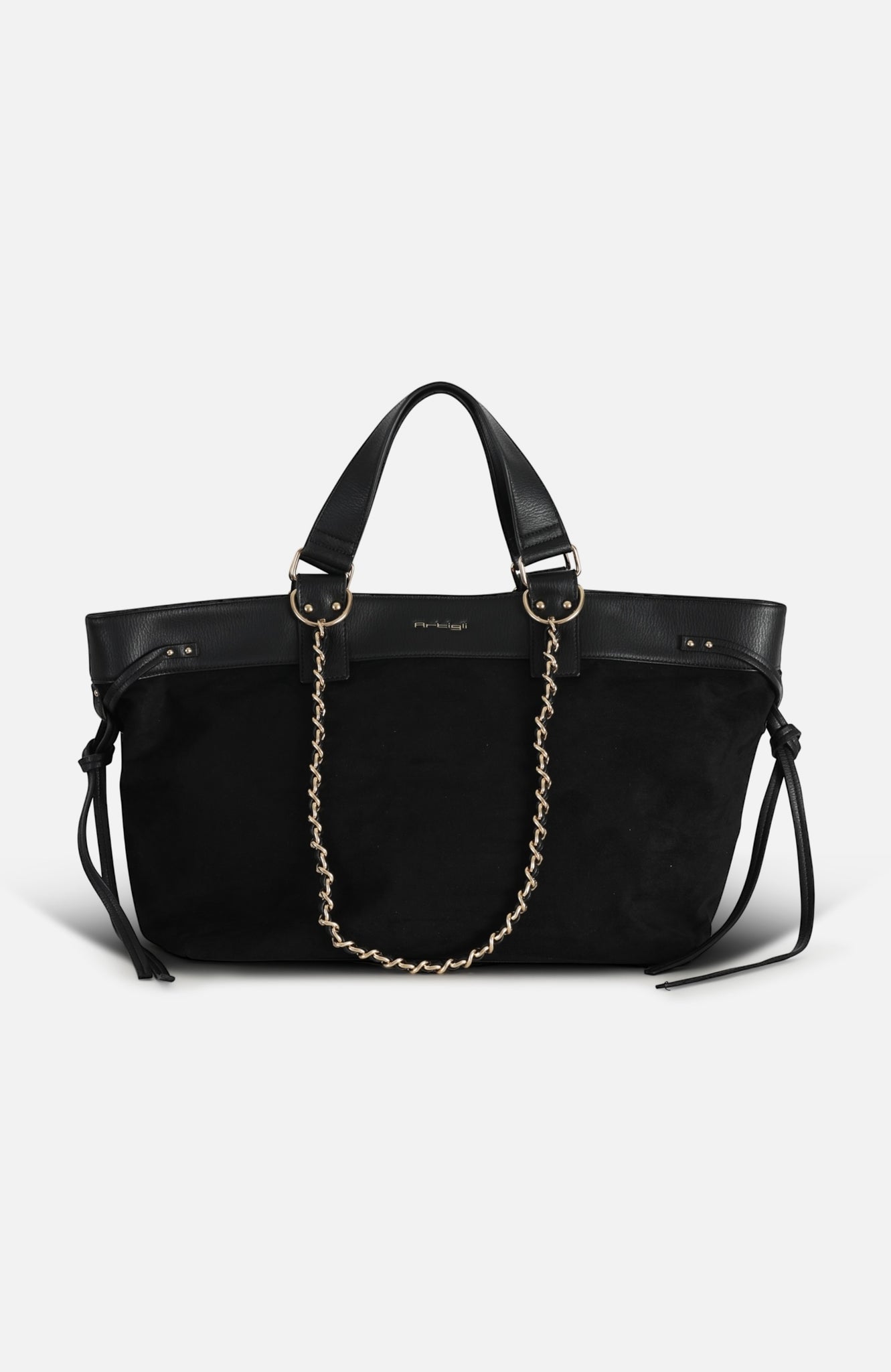 Borsa manici tondi pelle