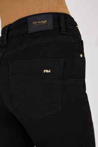 Jeans a zampa nero Marylin con accessorio