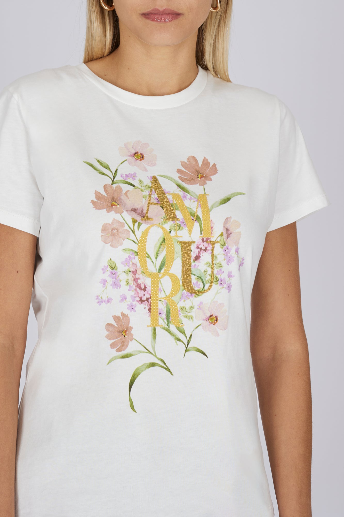 T-Shirt stampa amour flowers