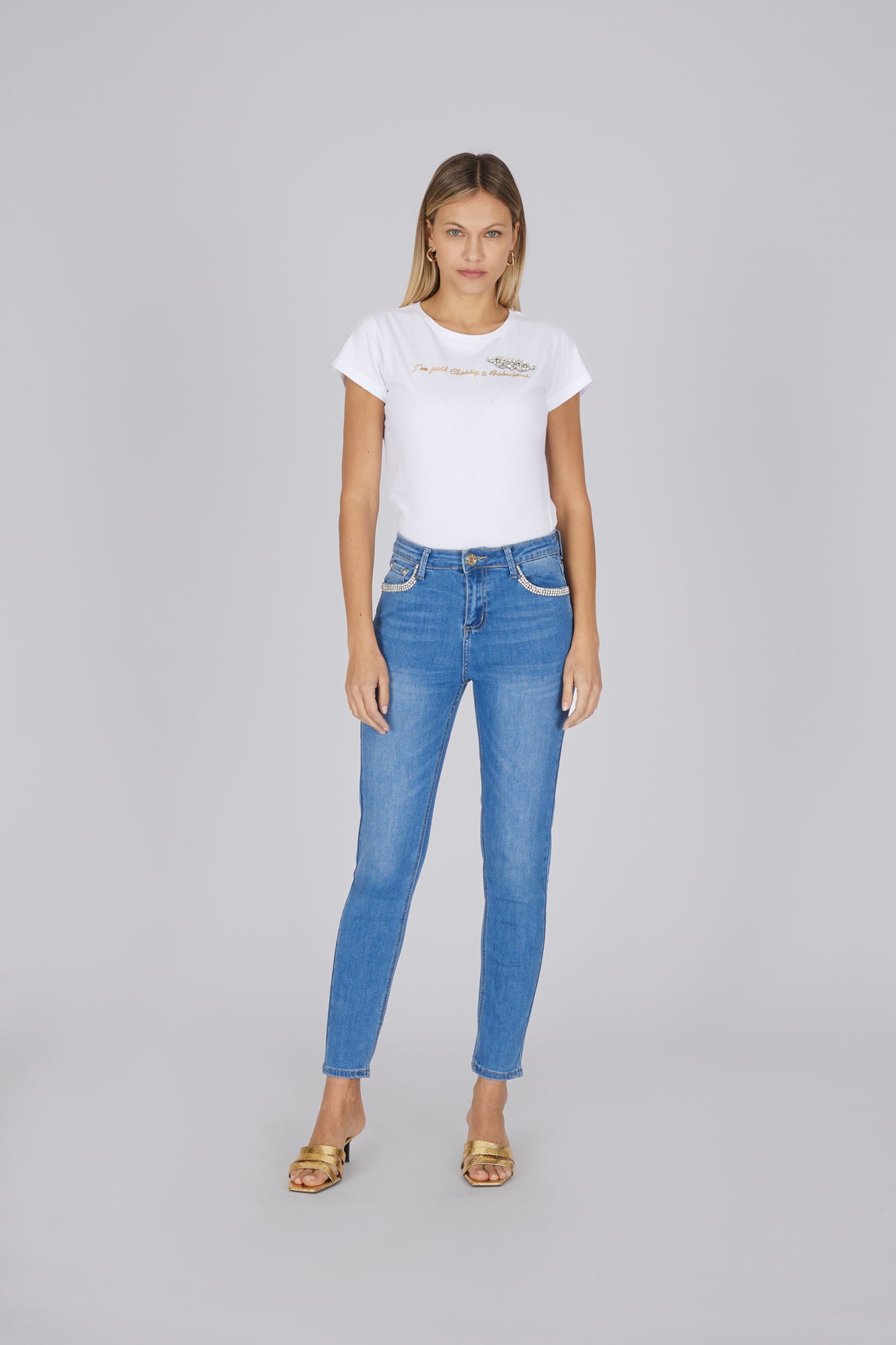 Jeans Skinny con strass