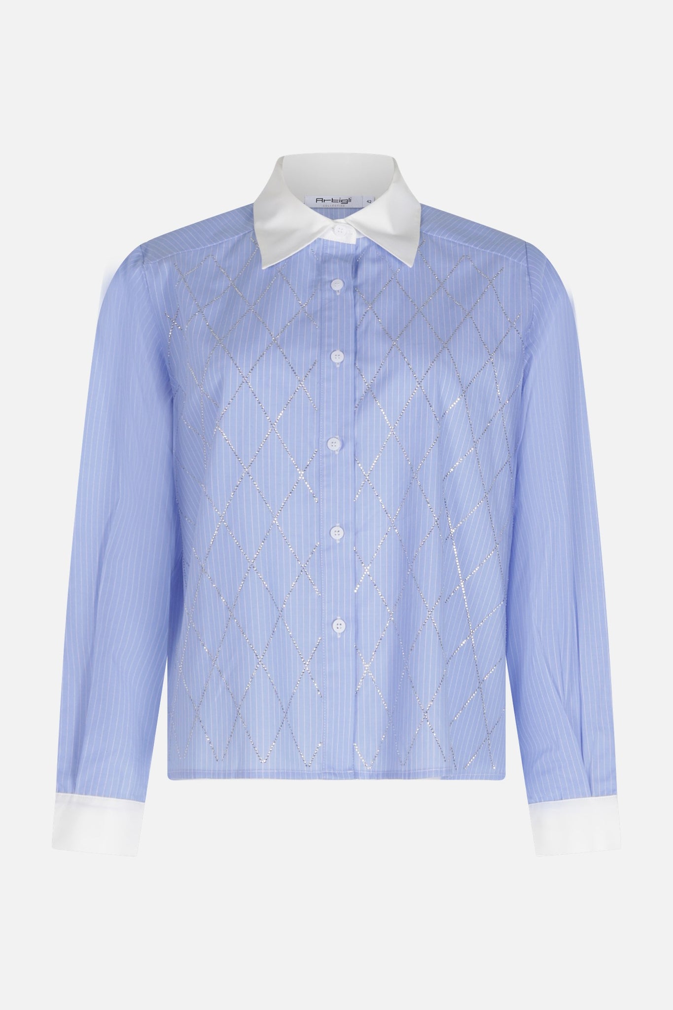 Camicia con righe e strass
