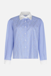 Camicia con righe e strass