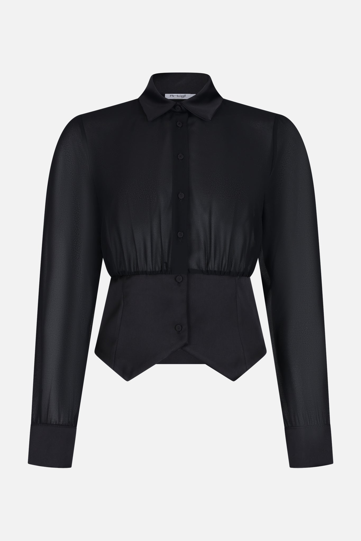 CAMICIA CON BASCHINA E COLLO IN RASO