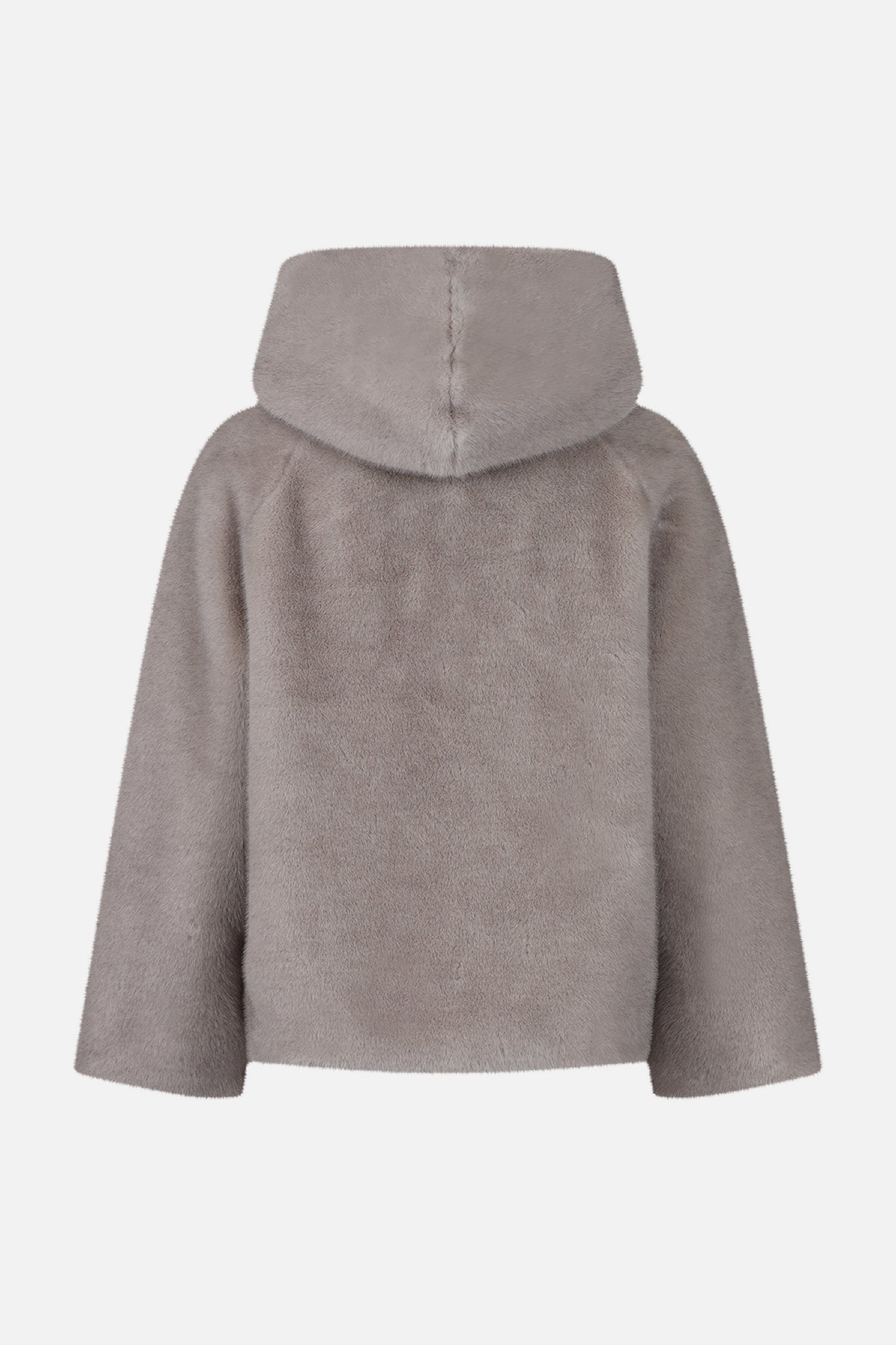 ECOPELLICCIA CON CAPPUCCIO E GANCI