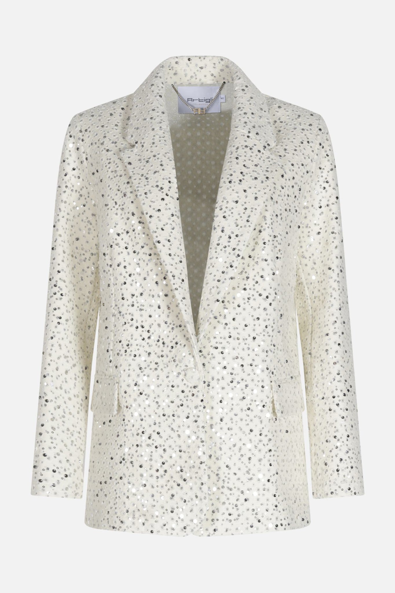 Giacca con paillettes argento