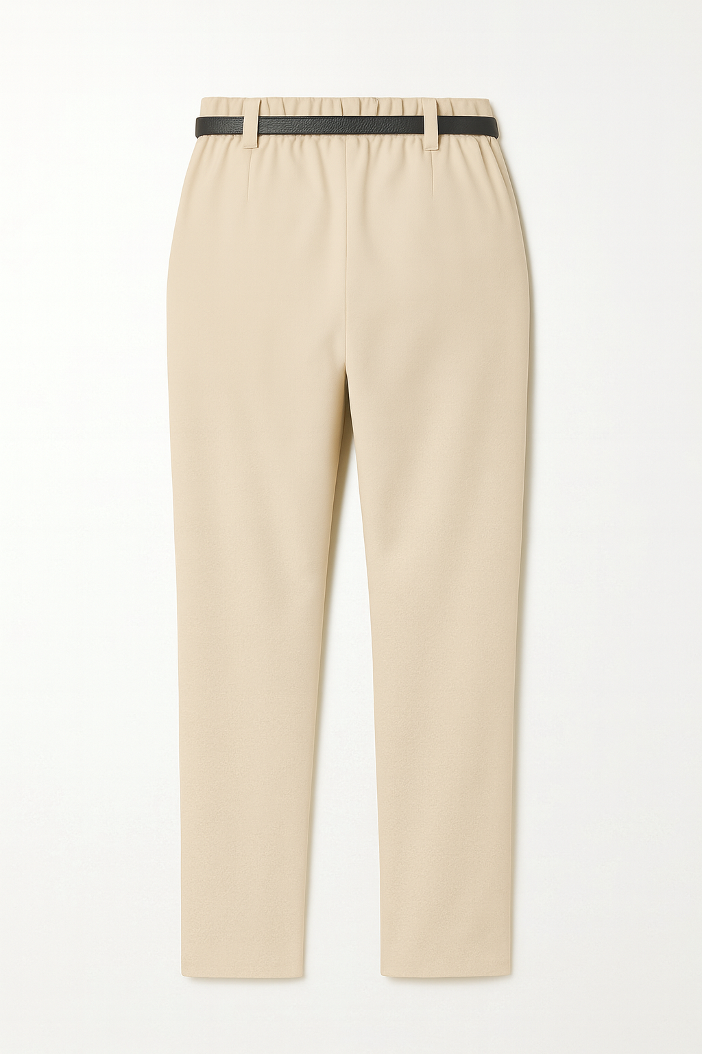 PANTALONI A VITA ALTA DRITTI IN CRÊPE CON CINTURA SOTTILE E LOGO ARTIGLI