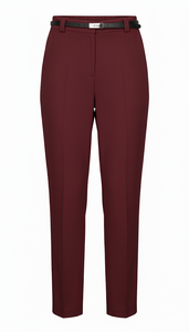 PANTALONI A VITA ALTA DRITTI IN CRÊPE CON CINTURA SOTTILE E LOGO ARTIGLI