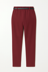 PANTALONI A VITA ALTA DRITTI IN CRÊPE CON CINTURA SOTTILE E LOGO ARTIGLI