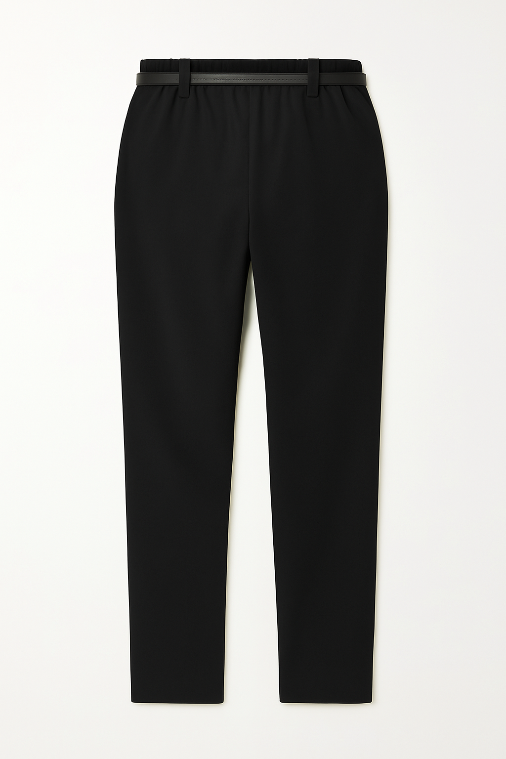 PANTALONI A VITA ALTA DRITTI IN CRÊPE CON CINTURA SOTTILE E LOGO ARTIGLI