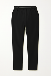 PANTALONI A VITA ALTA DRITTI IN CRÊPE CON CINTURA SOTTILE E LOGO ARTIGLI