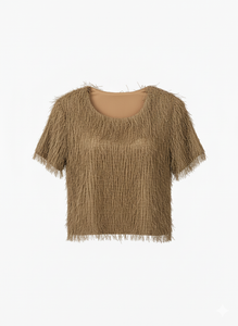 MAGLIA CON FRANGE E MICRO APPLICAZIONI LUMINOSE