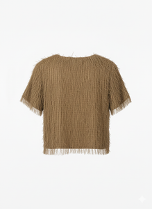 MAGLIA CON FRANGE E MICRO APPLICAZIONI LUMINOSE