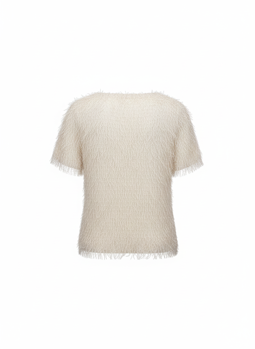 MAGLIA CON FRANGE E MICRO APPLICAZIONI LUMINOSE