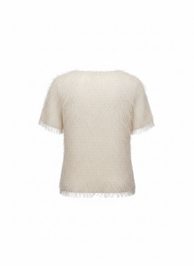 MAGLIA CON FRANGE E MICRO APPLICAZIONI LUMINOSE