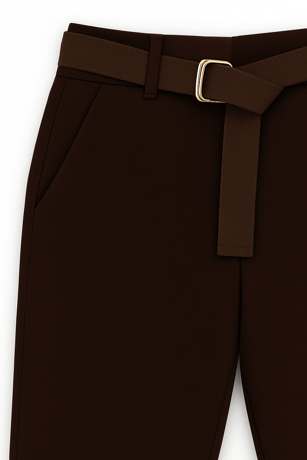 PANTALONE PUNTO MILANO MODELLO CROPPED CON CINTURA IN CONTRASTO