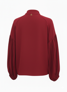 BLUSA MORBIDA CON FIOCCO MANICHE AMPIE