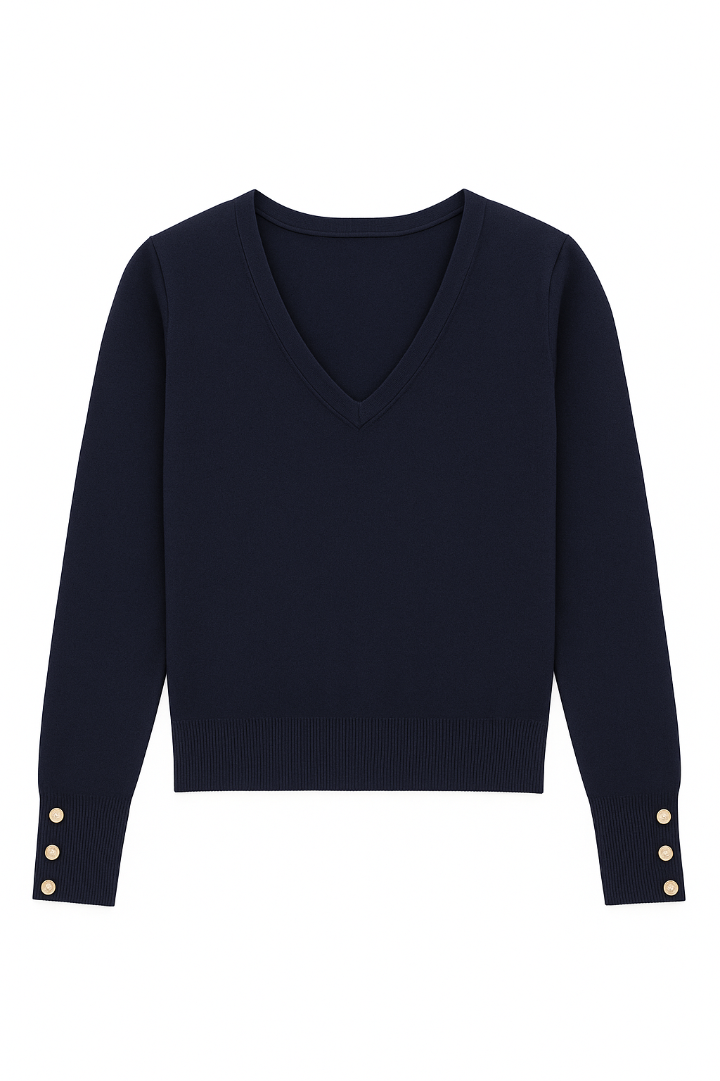 MAGLIA SCOLLO V CON BOTTONI ORO