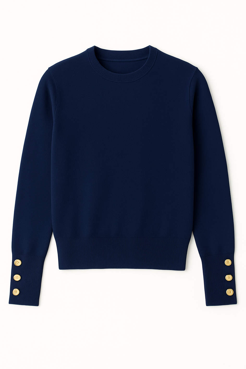 MAGLIA GIROCOLLO CON BOTTONI ORO