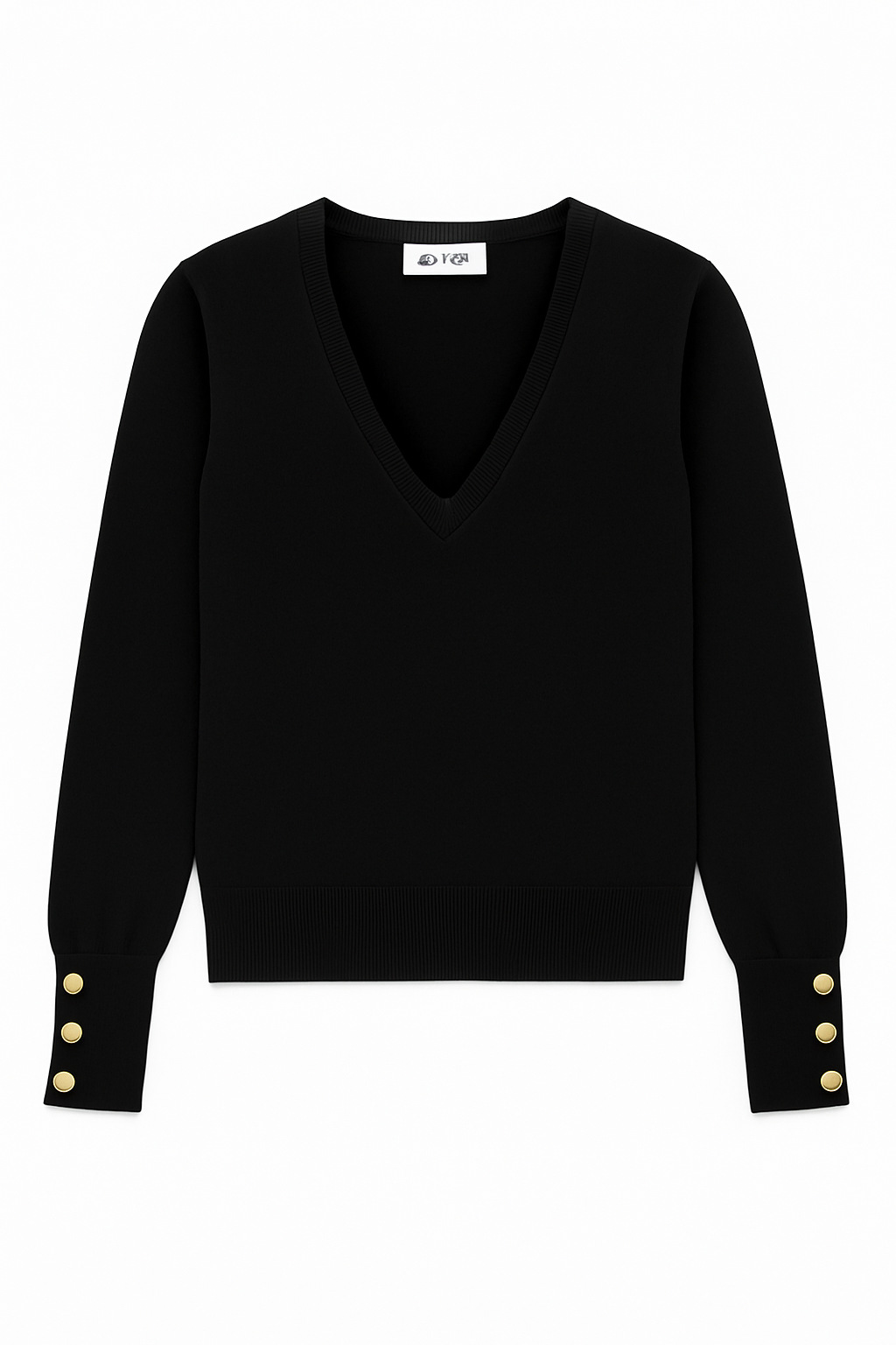 MAGLIA SCOLLO V CON BOTTONI ORO