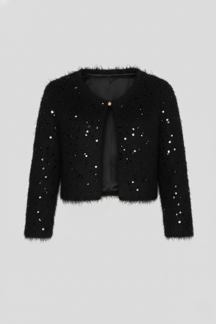 CARDIGAN PELO E PAILLETTES