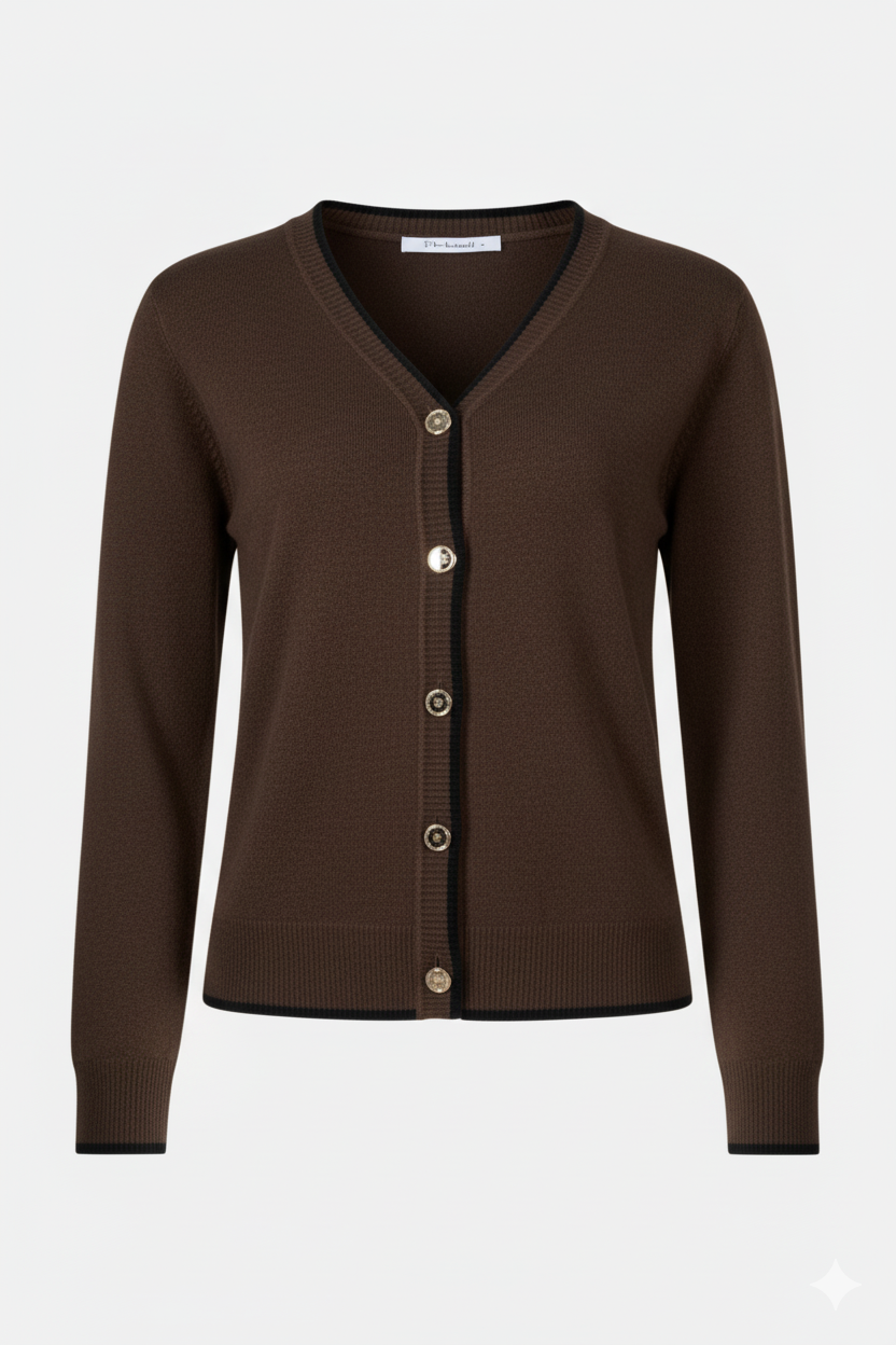 CARDIGAN CON BORDI A CONTRASTO