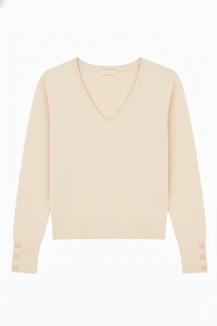 MAGLIA SCOLLO V CON BOTTONI ORO