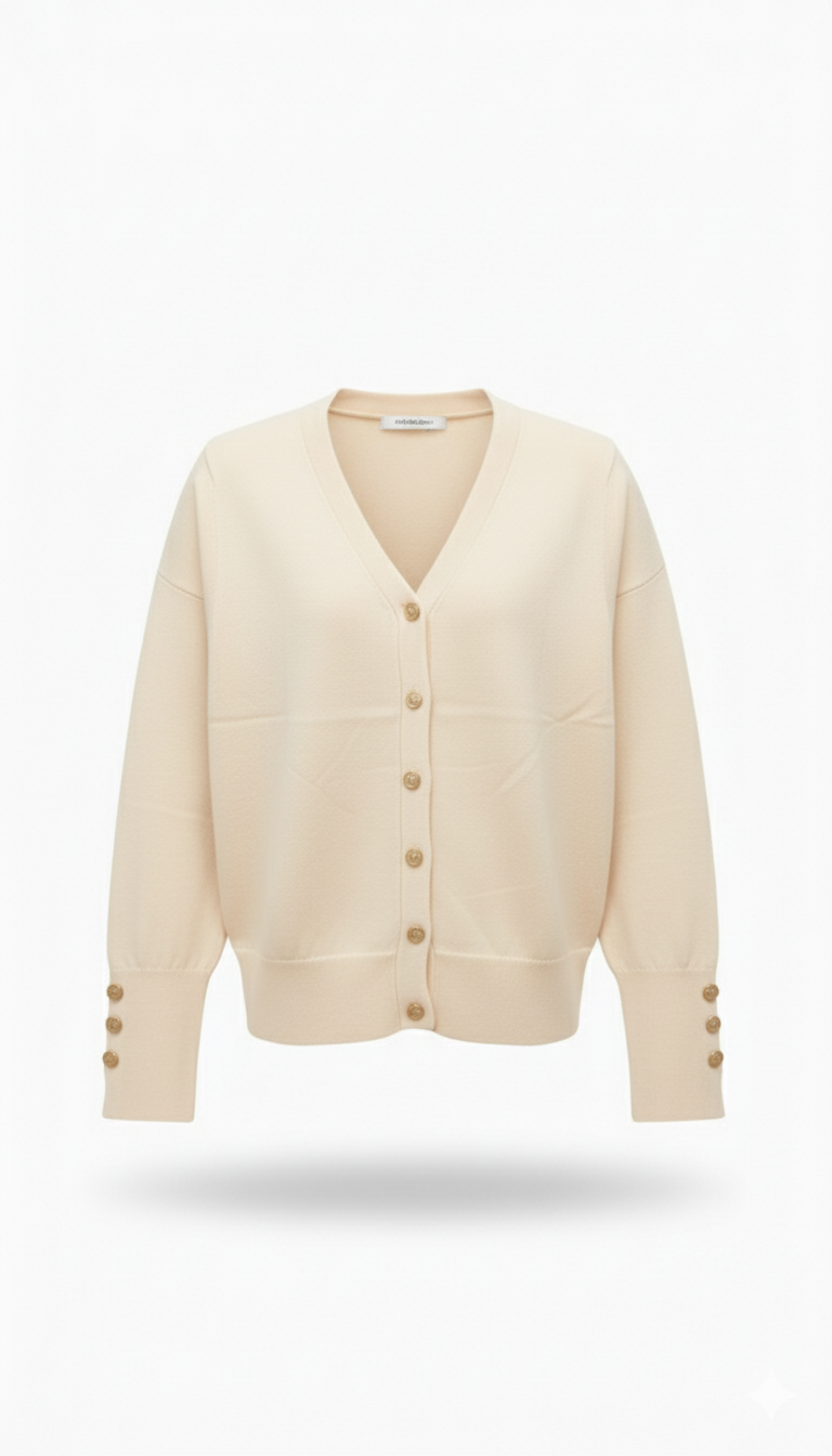 CARDIGAN SCOLLO V CON BOTTONI