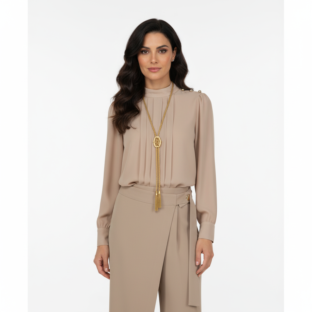 BLUSA CON PIEGHE SUL DAVANTI