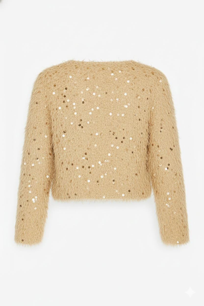 CARDIGAN PELO E PAILLETTES