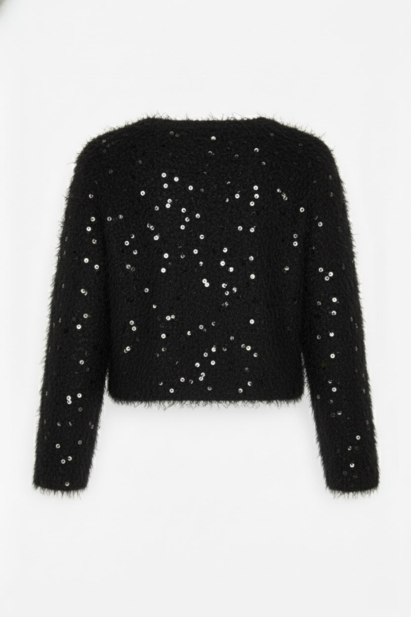 CARDIGAN PELO E PAILLETTES