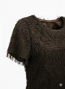 MAGLIA CON FRANGE E MICRO APPLICAZIONI LUMINOSE