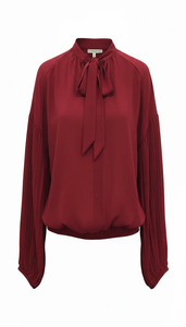 BLUSA MORBIDA CON FIOCCO MANICHE AMPIE