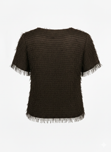 MAGLIA CON FRANGE E MICRO APPLICAZIONI LUMINOSE