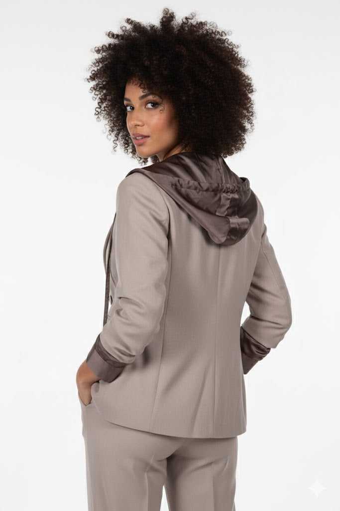 GIACCA MONOPETTO CON CAPPUCCIO