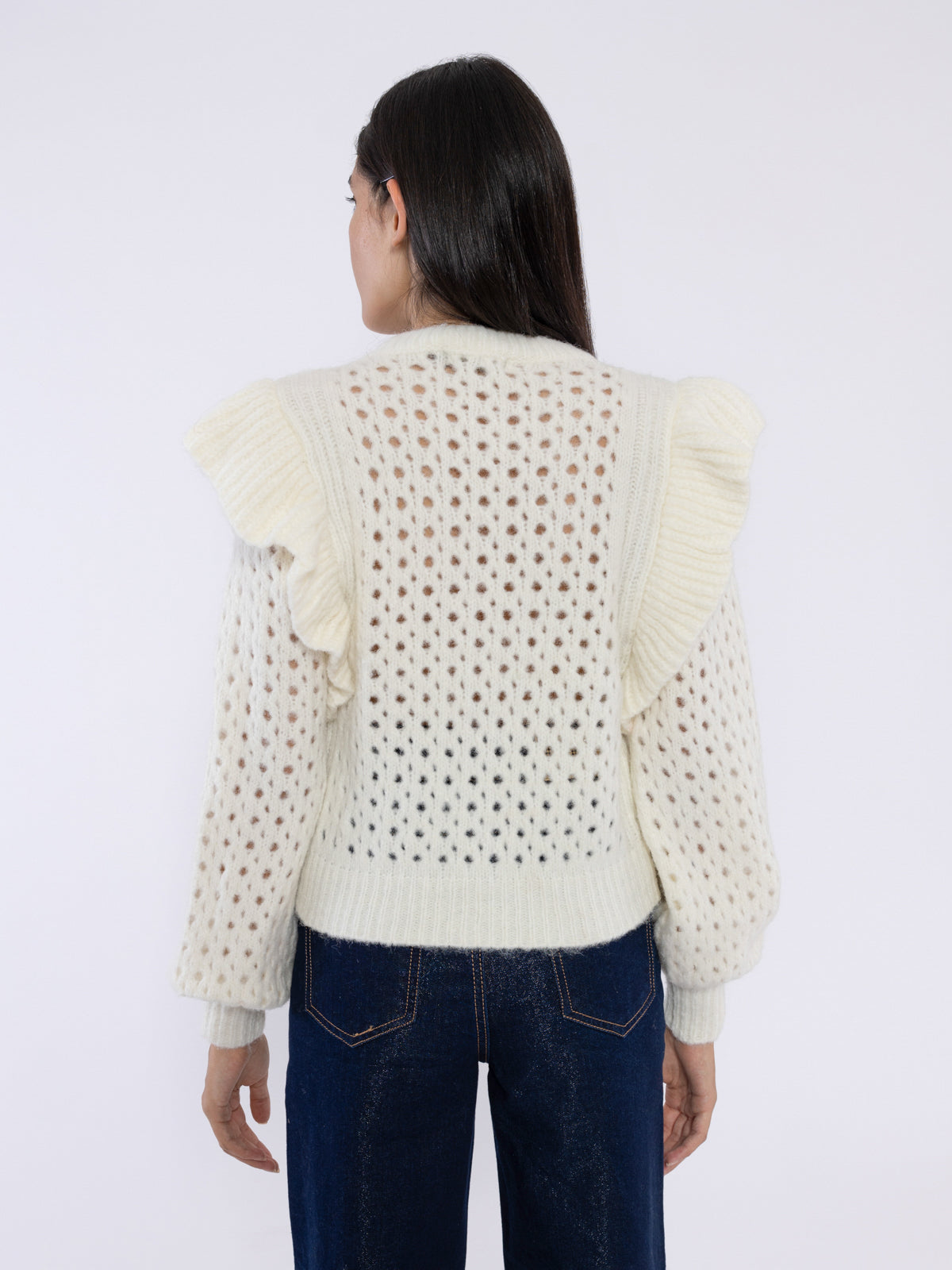 Maglia traforata con rouches