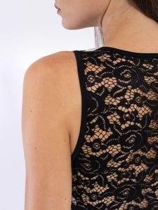 Abito lungo con pizzo