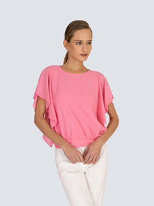 Blusa con fiocco su fondo posteriore