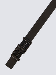 Cintura reversibile con fibbia colore canna di fucile