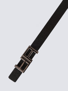 Cintura reversibile con fibbia colore nero